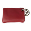 Leather Multi-Colored Triplette Pouch Clutch - Red / White / Tan