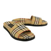 Cotton Vintage Check Slide Sandals - Beige