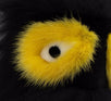 Fur Monster Ball Handbag Charm - Black / Yellow