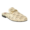 Women's Leather Logo Stamp Print Princetown Mules - Ivory