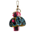 Thomas Bear Ruffled Leather Jewel Embellishment Bag Charm - Pink / Blue