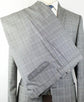 Plaid Wool Blend 2 Button Slim/Trim Fit Suit - Gray