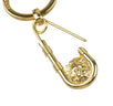 Lion Head Safety Pin Keychain - Gold