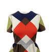Color Block Short Sleeve Wool Blend Dress - Multi