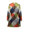 Color Block Long Sleeve Silk Dress - Multi