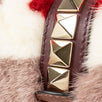 Mink & Leather Glam Lock Shoulder Bag - Red / Multi