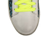 Women's Leather Viper Neon Leopard Low Sneakers - Blue