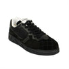 Quilted Velvet And Suede Low-Top Sneakers - Black