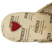 Women's Leather Logo Stamp Print Princetown Mules - Ivory