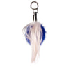 Mink Fox Fur and Leather Charm - Blue / Pink