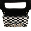 Checkered Leather J'ADio(r)evolution Hand Bag - Black / White