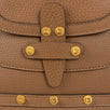 Double Pocket Rockstud Leather Tote Bag - Brown