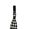 Silk Checkerboard Bandana Key Chain - Black And White