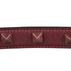 Leather Rock Studded Belt - Burgundy