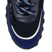 Leather Lycra And Mesh Lace Up Sneakers - Navy Blue