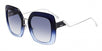 FF0317S-ZX9-08 Tropical Shine Oversized Square Sunglasses - Silver Blue / Blue