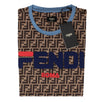 Fendi Mania Logo Graphic T-Shirt - Brown / Blue