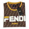 Fendi Mania Logo Graphic T-Shirt - Brown / Yellow