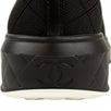 Quilted Canvas & Leather Lace Up Sneakers - Black