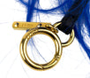 Karlito Leather Studded Fur Key Charm - Blue / Multi