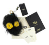Fur Monster Ball Handbag Charm - Black / Yellow