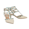 Rockstud Rolling Turquoise Stone Pumps - White