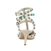 Rockstud Rolling Turquoise Stone Pumps - White