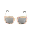 Crystal Encrusted Oversized Square Sunglasses
