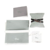 Black Multi-Color Crystal 'Dior' Leather Two Loop Bracelet