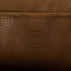 Double Pocket Fur Trim Rockstud Leather Tote Bag - Brown