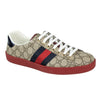 Men's Ace GG Supreme Web Lace Up Sneakers - Beige / Red