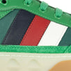 Men's Leather Striped Lace Up Sneakers  - Green