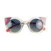 Plastic Cat Eye Sunglasses - Blue / Red / Clear