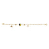 Antique Gold/Multi-Color 'One Pearl And Charms' Bracelet