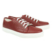 Men's Leather Lace Up Sneakers - Red