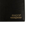 Gold Logo Smooth Leather Wallet - Black