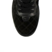 Quilted Velvet And Suede Low-Top Sneakers - Black