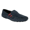Men's Suede Web Detail Driver Loafers - Navy