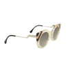Plastic Cat Eye Sunglasses - Beige / Black / Clear