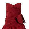 Silk Strapless Formal Dress - Red