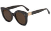FF0265S-09Q-LC Peekaboo Geometric Sunglasses - Brown