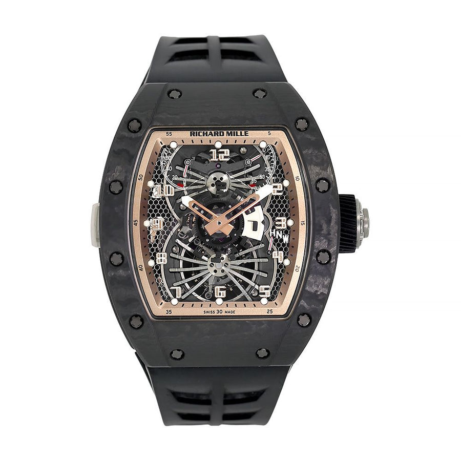 Richard Mille RM022, Asia Edition Carbon Tourbillon Dual Time Zone 48MM Watch(PRE-OWNED)