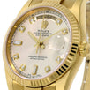 Rolex Day-Date 36, Yellow Gold Silver Tone Diamond Dial 36MM Watch 118238(PRE-OWNED)