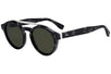 FFM0017S-WR7QT Round Sunglasses - Black Havana / Black