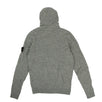 Linen Blend Zip-Up Hoodie - Light Gray