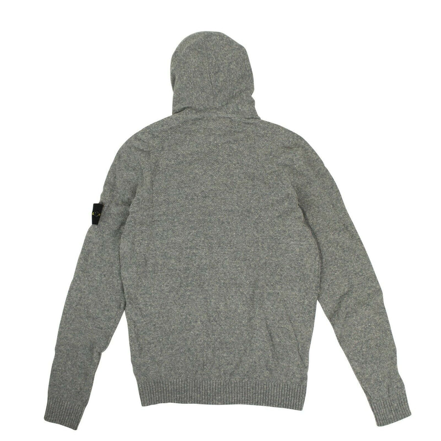 Linen Blend Zip-Up Hoodie - Light Gray