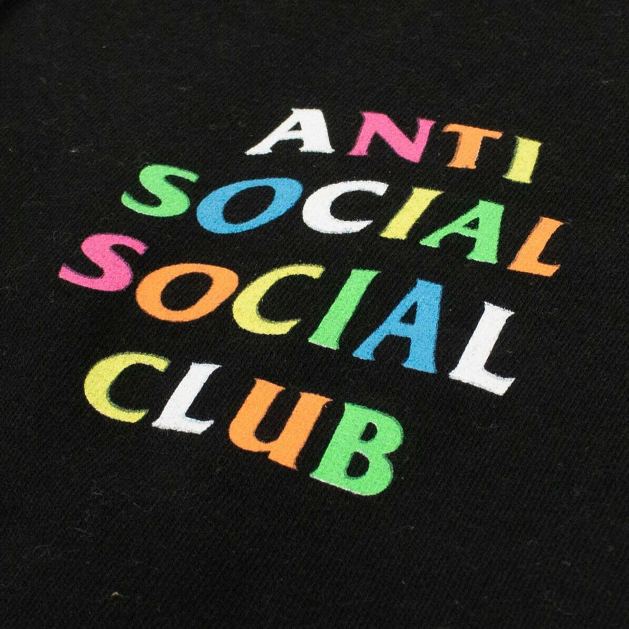 'ASSC' Neon Logo Hooded Sweatshirt - Black