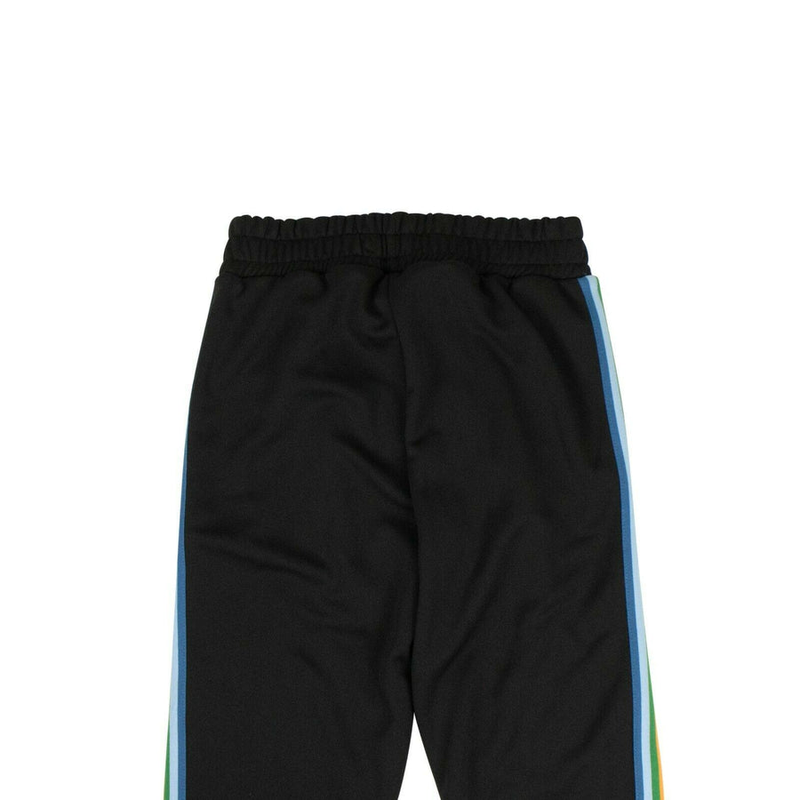 Polyester Rainbow Striped Track Pants - Black