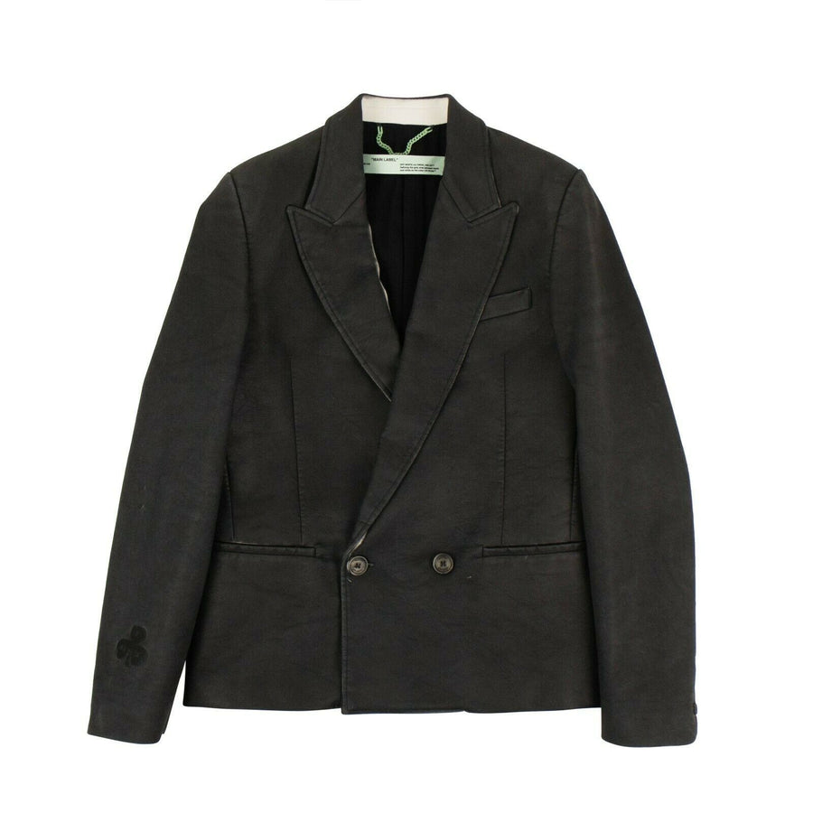 Paint Double Breasted Blazer - Black