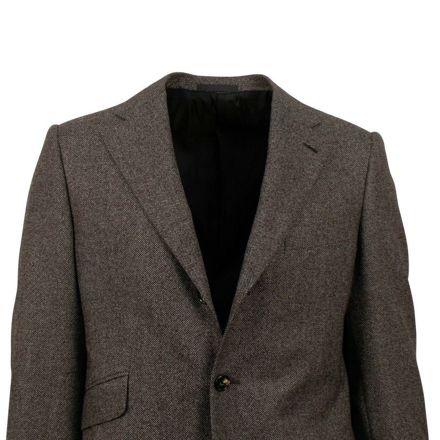 Drop 7 Tweed Wool Three Roll Two Button Wool Sport Coat - Brown